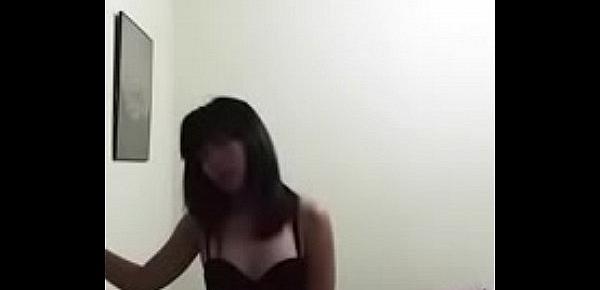  asian girl stripping in her bedroom